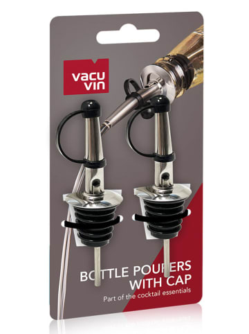 Vacu Vin Nalewaki (2 szt.) w kolorze srebrno-czarnym do butelek - dł. 16,8 cm