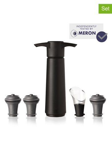 Vacu Vin 5tlg. Weinpumpen-Set in Schwarz