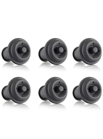 Vacu Vin 6er-Set: Weinstopper in Grau