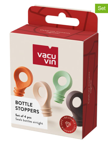 Vacu Vin 4er-Set: Flaschenstopfen in Bunt