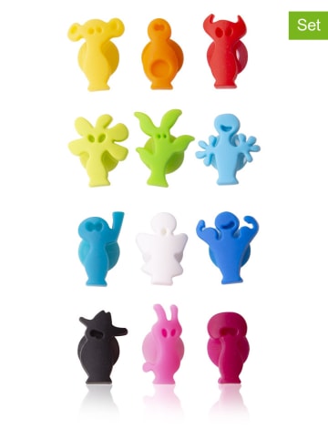 Vacu Vin 12-delige set: glasmarkers "Party People" meerkleurig