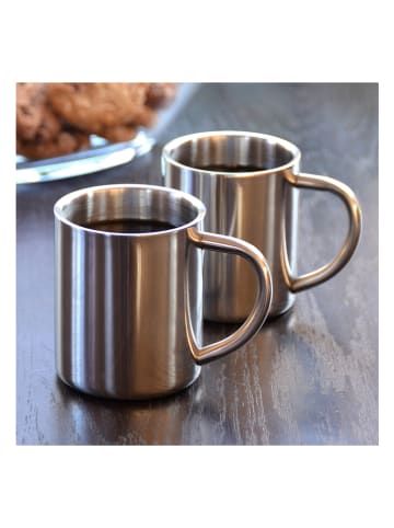 Chefware 2er-Set: Edelstahl-Tassen - 200 ml