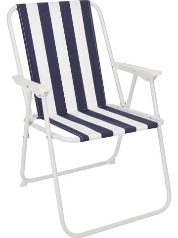 Profigarden Krzesło składane w kolorze niebiesko-białym - 53 x 75 x 49 cm