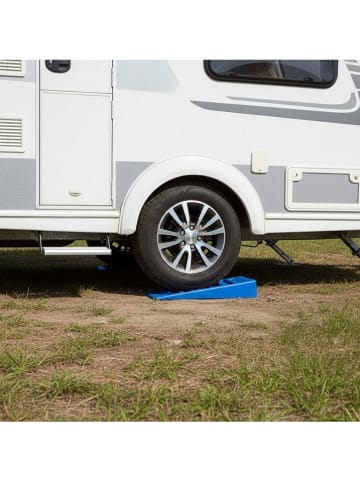 Nature Fellow 2-delige set: caravanstabilisatiewiggen blauw - (B) 41,5 x (H) 7,5 x (D) 15,5 cm