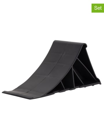 Nature Fellow 2er-Set: Radkeile in Schwarz - (B)21,6 x (H)9,8 x (T)8,8 cm