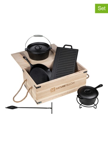 Profigarden 9tlg. Dutch-Oven-Set in Schwarz