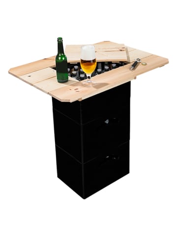 Nature Fellow Bierkasten-Tischplatte in Natur/ Schwarz - (B)79 x (H)10,5 x (T)57,5 cm