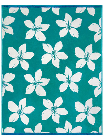 Le Comptoir de la Plage Strandlaken "Bargara" turquoise - (L)180 x (B)140 cm