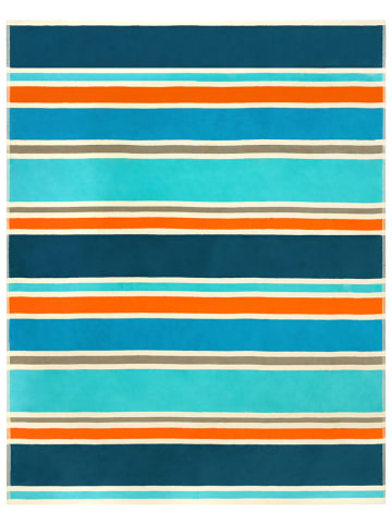 Le Comptoir de la Plage Strandtuch ''Cabrera'' in Petrol/ Türkis/ Orange - (L)180 x (B)140 cm