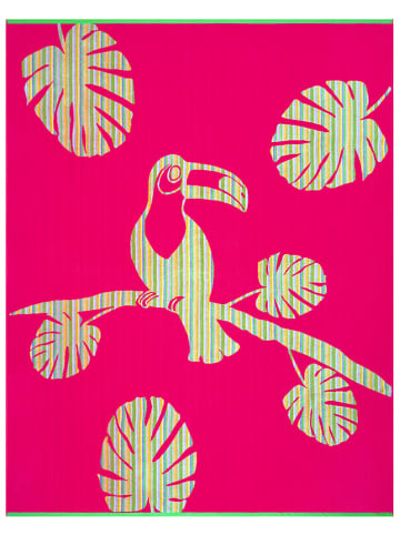 Le Comptoir de la Plage Strandlaken "Cadix" roze/groen - (L)180 x (B)140 cm