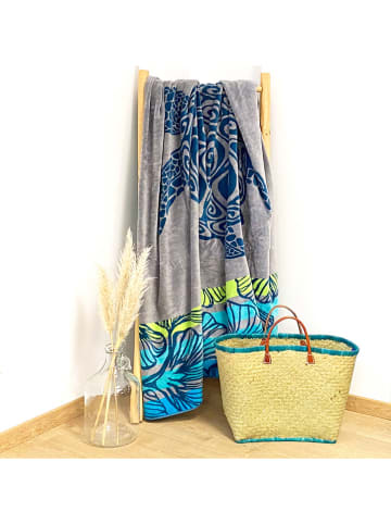 Le Comptoir de la Plage Strandtuch "Mesta - Camada" in Hellblau/ Blau - (L)180 x (B)140 cm