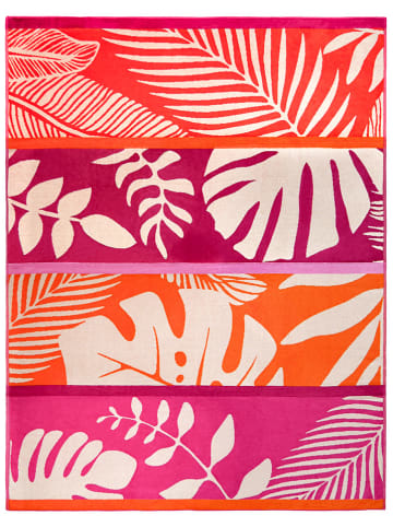 Le Comptoir de la Plage Ręcznik plażowy "Carlina" w kolorze pomarańczowo-różowym - 180 x 140 cm