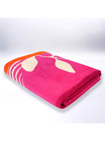 Le Comptoir de la Plage Strandtuch ''Carlina'' in Orange/ Pink - (L)180 x (B)140 cm