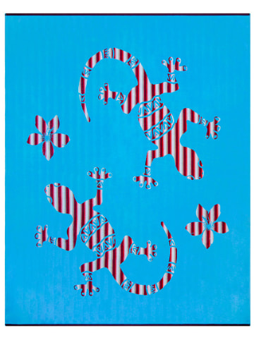 Le Comptoir de la Plage Strandtuch ''Carvao'' in Blau/ Bordeaux - (L)180 x (B)140 cm