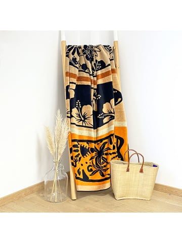 Le Comptoir de la Plage Strandlaken "Bora Bora - Concha" beige/geel - (L)180 x (B)140 cm