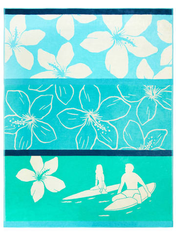 Le Comptoir de la Plage Strandtuch ''Freestyle'' in Hellblau/ Türkis - (L)180 x (B)140 cm