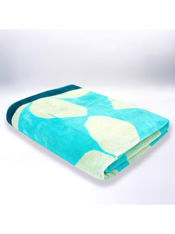 Le Comptoir de la Plage Ręcznik plażowy "Freestyle" w kolorze błękitno-turkusowym - 180 x 140 cm