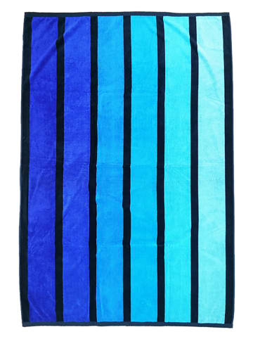 Le Comptoir de la Plage Strandlaken "Tangua - Happy" blauw/lichtblauw - (L)180 x (B)140 cm