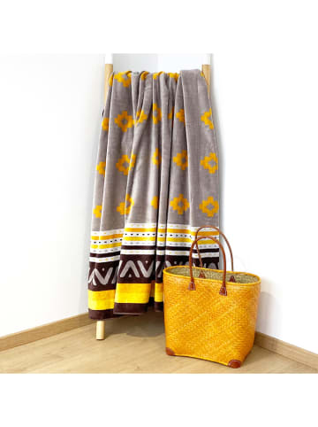 Le Comptoir de la Plage Strandtuch "Copacabana - Macarena" in Hellgrau/ Gelb - (L)180 x (B)140 cm