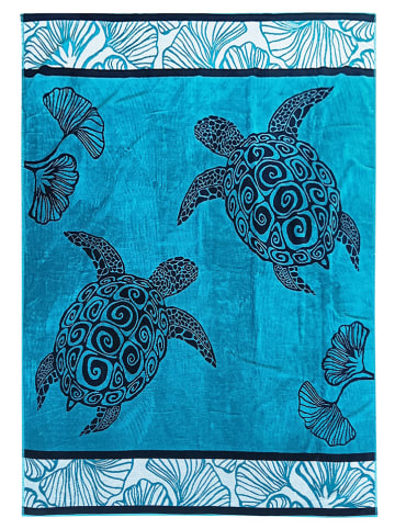 Le Comptoir de la Plage Strandlaken "Bora Bora - Mallorca" lichtblauw - (L)180 x (B)140 cm