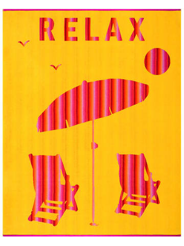 Le Comptoir de la Plage Strandtuch ''Malta'' in Orange/ Rot - (L)180 x (B)140 cm