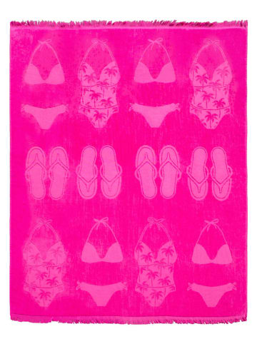 Le Comptoir de la Plage Ręcznik plażowy "Maracas" w kolorze różowym - 180 x 140 cm