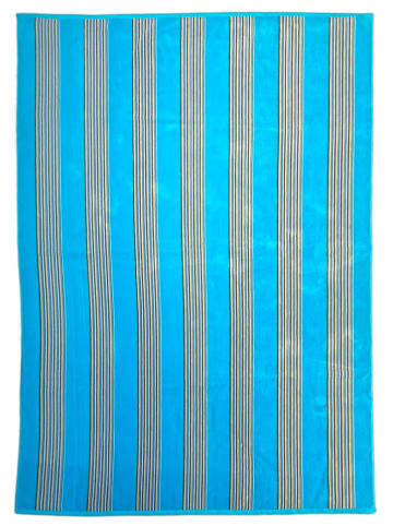 Le Comptoir de la Plage Strandtuch "Milonga - Turquoise" in Türkis - (L)180 x (B)140 cm