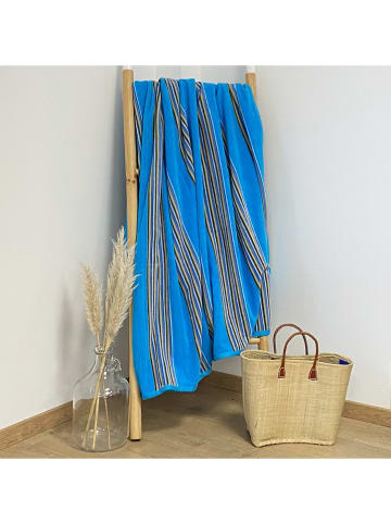 Le Comptoir de la Plage Ręcznik plażowy "Milonga - Turquoise" w kolorze turkusowym - 180 x 140 cm