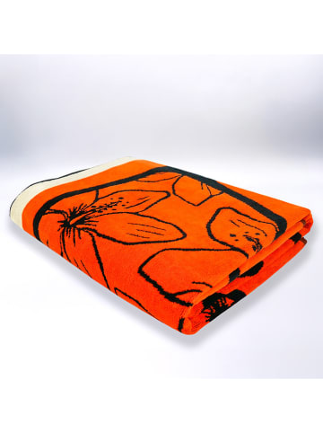 Le Comptoir de la Plage Strandlaken "Mondrago" oranje/geel/turquoise - (L)180 x (B)140 cm
