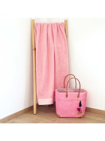 Le Comptoir de la Plage Strandtuch "Shady" in Rosa - (L)180 x (B)140 cm