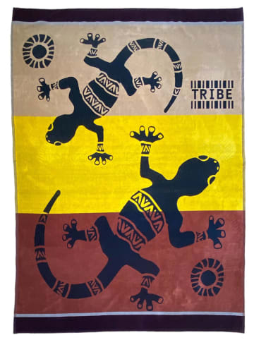 Le Comptoir de la Plage Strandlaken "Aventura - Tribalno" beige/geel/lichtbruin - (L)180 x (B)140 cm