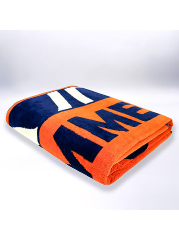 Le Comptoir de la Plage Strandtuch ''Zamani'' in Orange/ Dunkelblau - (L)180 x (B)140 cm