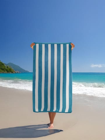 Le Comptoir de la Plage Strandtuch ''Bahia'' in Blau/ Weiß - (L)175 x (B)100 cm