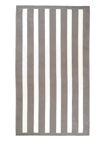 Le Comptoir de la Plage Ręcznik plażowy "Bahia" w kolorze szaro-białym - 175 x 100 cm
