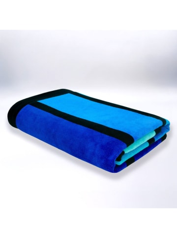 Le Comptoir de la Plage Strandtuch ''Happy Blue'' in Blau/ Hellblau/ Dunkelblau - (L)175 x (B)100 cm