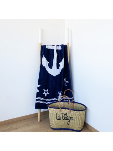 Le Comptoir de la Plage Ręcznik plażowy "Oakland" w kolorze granatowym - 175 x 100 cm