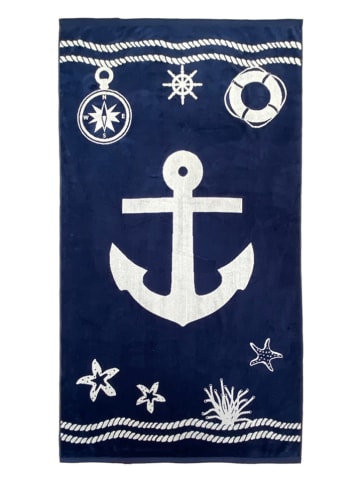 Le Comptoir de la Plage Strandtuch "Oakland" in Dunkelblau - (L)175 x (B)100 cm