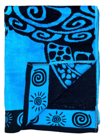 Le Comptoir de la Plage Ręcznik plażowy "Turtle" w kolorze granatowym - 175 x 100 cm