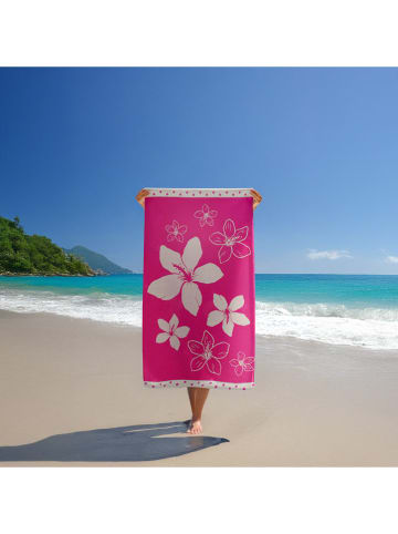 Le Comptoir de la Plage Strandtuch ''Wasaga'' in Pink - (L)175 x (B)100 cm