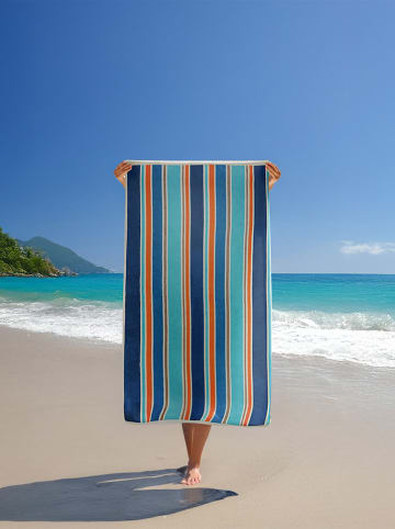 Le Comptoir de la Plage Strandtuch ''Zamora'' in Blau/ Türkis - (L)175 x (B)100 cm