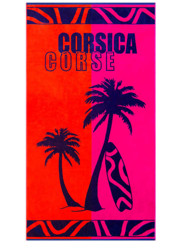Le Comptoir de la Plage Strandlaken "Calvi" roze/oranje - (L)170 x (B)90 cm