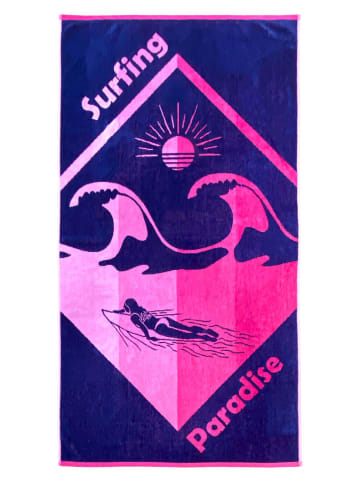 Le Comptoir de la Plage Strandtuch ''Capiata'' in Pink/ Dunkelblau - (L)170 x (B)90 cm