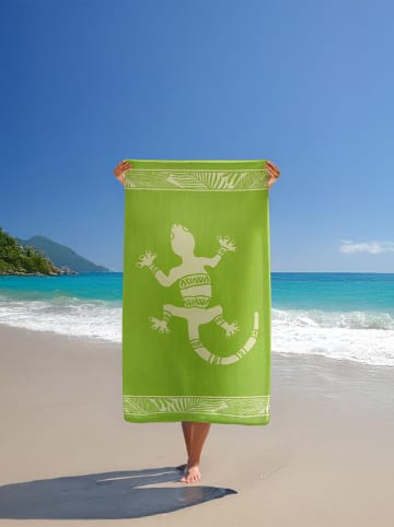 Le Comptoir de la Plage Ręcznik plażowy "Cosmo" w kolorze zielonym - 170 x 90 cm