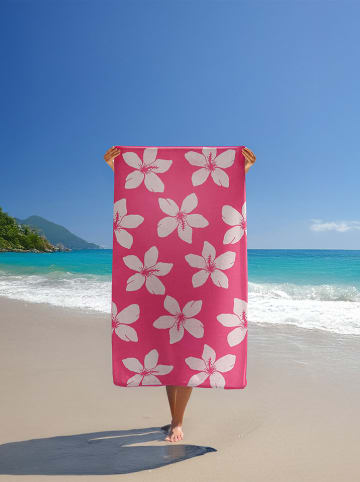 Le Comptoir de la Plage Strandlaken "Flora" roze - (L)170 x (B)90 cm