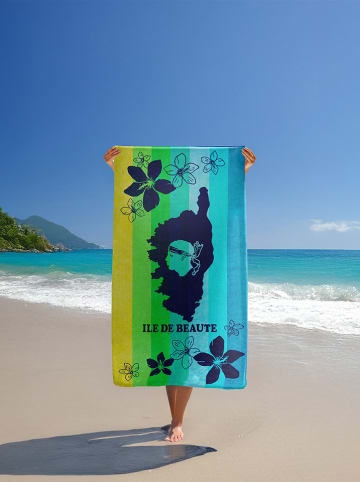 Le Comptoir de la Plage Strandlaken "Ibisco" groen/blauw - (L)170 x (B)90 cm
