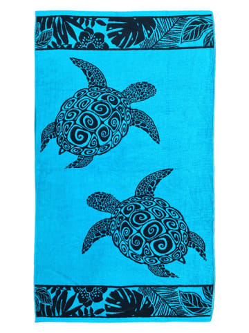 Le Comptoir de la Plage Strandtuch ''Lagao'' in Hellblau/ Dunkelblau - (L)170 x (B)90 cm