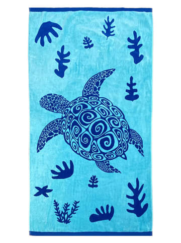 Le Comptoir de la Plage Strandlaken ''Malari'' lichtblauw/donkerblauw - (L)170 x (B)90 cm