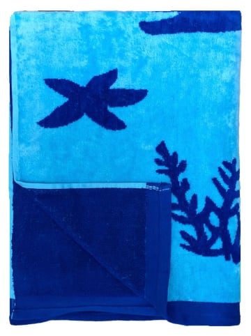 Le Comptoir de la Plage Strandtuch ''Malari'' in Hellblau/ Dunkelblau - (L)170 x (B)90 cm