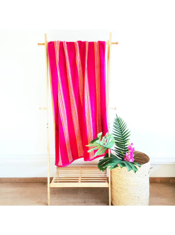 Le Comptoir de la Plage Strandlaken "Milonga" fuchsia - (L)140 x (B)70 cm