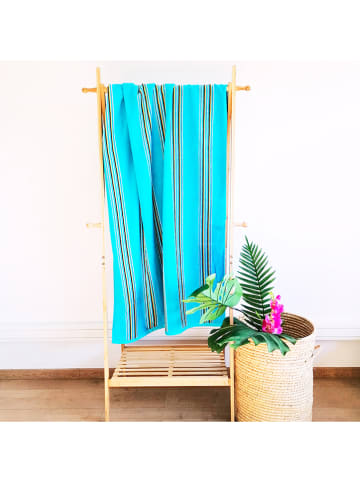 Le Comptoir de la Plage Strandlaken "Milonga" turquoise - (L)170 x (B)90 cm